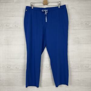 Figs Scrub Pants Women XL Petite Royal Blue Straight Leg Medical Nurse PO# 1345